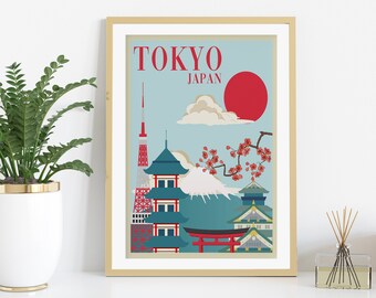 Tokyo Wall Art. Japan Printable. Japanese Art. Japan Vacation Gift. Printable Wall Art. Digital Download. Tokyo Poster. Japan Decor
