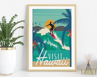 Hawaii Print. Hawaii Vacation Gift. Tiki Bar Decor. Tiki Bar Art.  Printable Wall Art. Digital Download. Hawaii Poster. Hawaii Decor