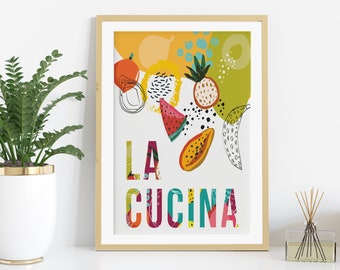 La Cucina Wall Art. Kitchen Wall Art. Dining Room Decor. Welcome Gift. Printable Wall Art. Digital Download. La Cucina Poster. Kitchen Decor