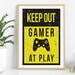 Gamer at Play Print. Gamer Wall Art. Game Room Wall Art. Gamer Gift ...