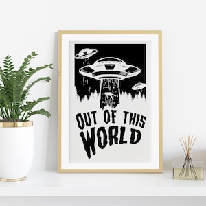Sci-Fi Wall Art. Science Fiction Print. Space Printable. Alien Poster. UFO Wall Decor. Sci-Fi Art Print. Science Fiction Gift. Space Print