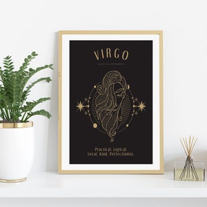 Virgo Print. Zodiac Gift. Astrology Print. Star Sign Print Printable Wall Art Digital Download Virgo Zodiac Poster Astrology Decor Virgo Art