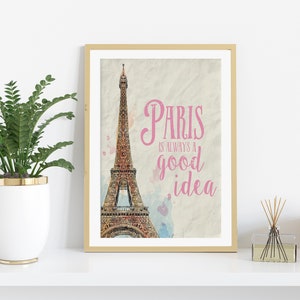 Eiffel Tower Wall Art. Paris Print. Eiffel Tower Art. France Gift. Printable Wall Art. Digital Download. Paris Poster. Paris Decor