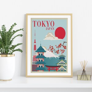 Väggkonst i Tokyo. Utskrivbar Japan. Japansk konst. Semestergåva i Japan. Utskrivbar väggkonst. Digital nedladdning. Tokyo-affisch. Japan-dekor.