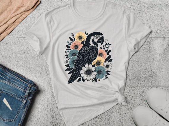 Macaw Macaw Tee Floral Flower Bird
