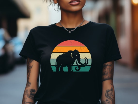 Big Ice-Age Mammoth Elephant Silhouette T-Shirt Big Ice-Age Mammoth Elephant Silhouette T-Shirt