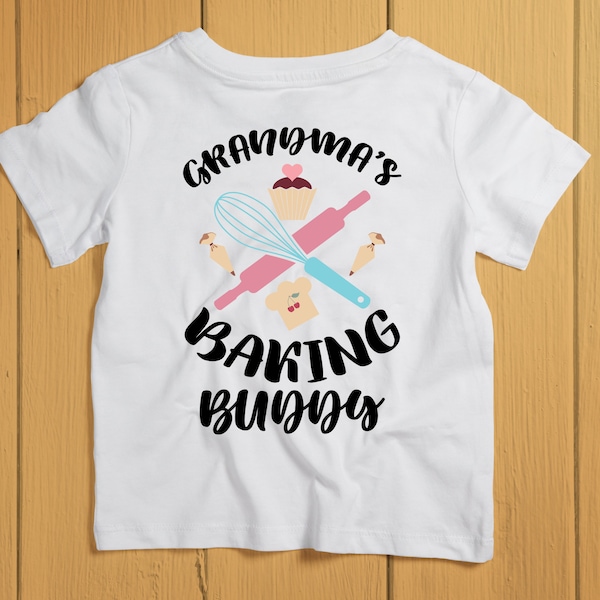 Kids Grandma Baker Shirt. Toddler Grandma Baker Gift. Baking With Grandma. Making Food Girls. Baking T-Shirt Baker. Shirts Bake Cupcakes