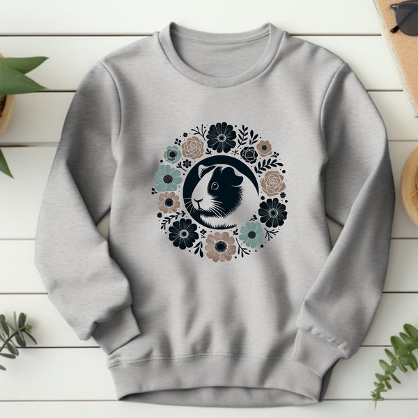 Guinea Pig Sweater. Guinea Pig Gift. Floral Sweater. Flower Crewneck. Pet Crewneck. Small Pet Gift. Guinea Pig Lover. Pet Owner Gift