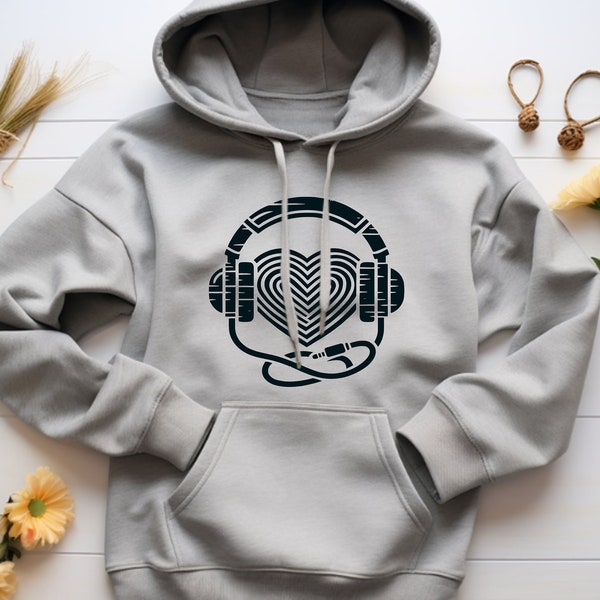 Music Lover Hoodie. Music Lover Gift. Headphones Hoodie. Headphones Gift. Audio Sweatshirt. Audiophile Gift. Music Fan Hoodie