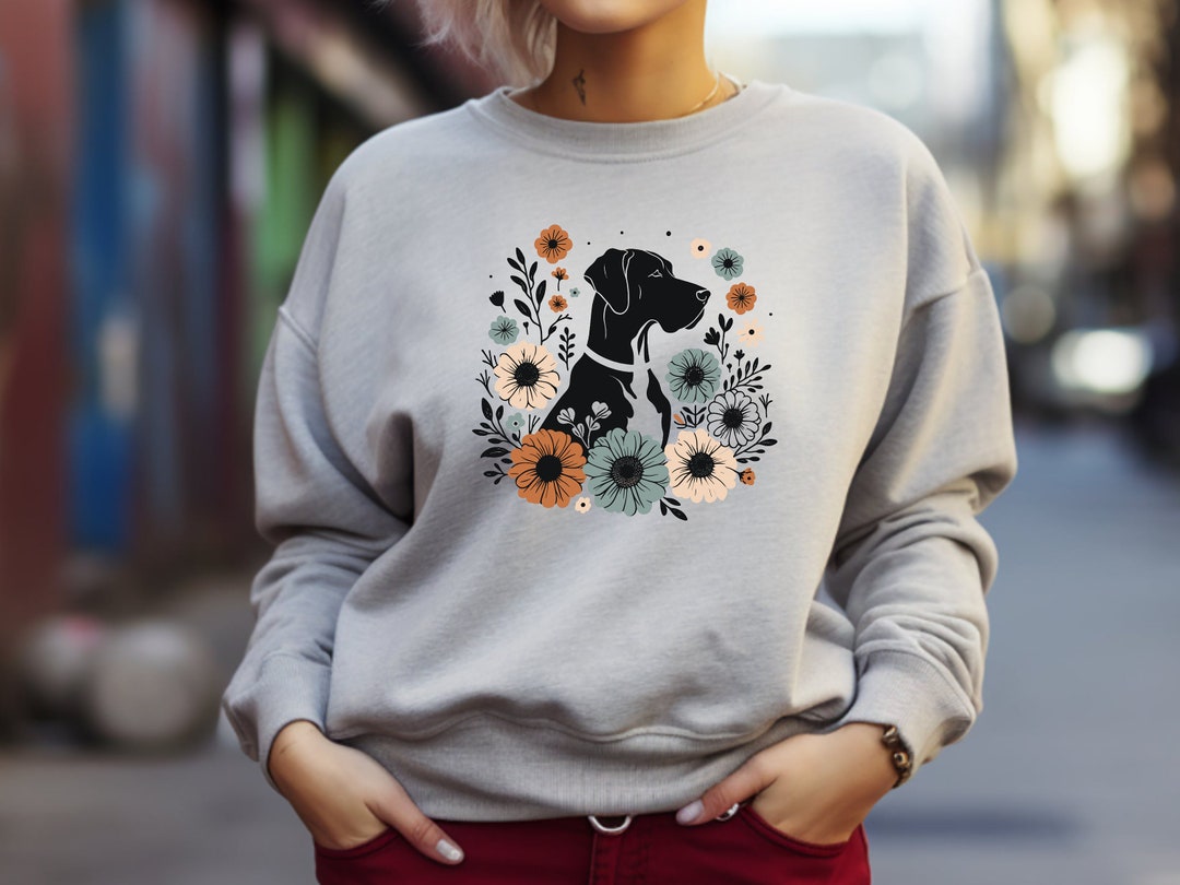 Pattern Print Great Dane Women Crewneck Sweatshirt