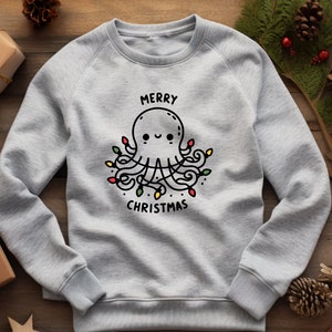 Octopus Sweater. Octopus Present. Sea Creature Wear. Holiday Sweater. Festive Sweater. Marine Life Gift. Xmas Octopus. Nautical Present