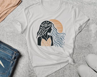 Hippie Shirt. Boho Chic Tee. Bohemian Shirt. Flowy Hair Tee. Free Spirit Tee. Gypsy Soul Shirt. Hippie T-shirt. Hippy Top. Bohemian Style