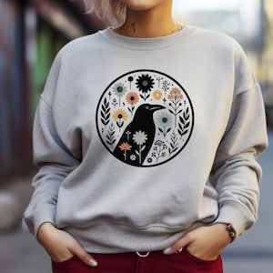 Black Crow Sweatshirt Etsy