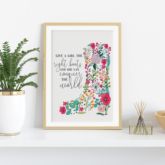 Cowgirl Printable. Cowgirl Gift. Cowboy Boots Art Print. Cowboy Boots Print. Southwest Wall Art. Floral Boots Print. Western Wal Decor