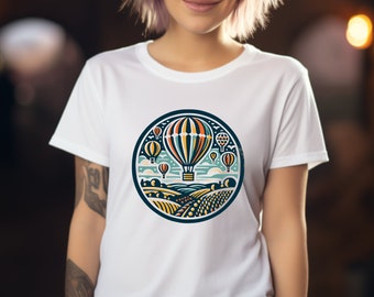 Travel Shirt. Travel Gift. Hot Air Tee. Balloon T-shirt. Adventure Tee. Landscape Tee. Explorer Shirt. Wanderlust Tee. Nature Shirt #FC104