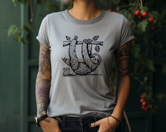 Camiseta perezosa. Regalo perezoso. Camisa de animales. Camisa de yoga. Regalo para amantes del yoga. Camisa de yoga perezosa. Regalo de perezoso de árbol. Camiseta de relajación. Camiseta Zen