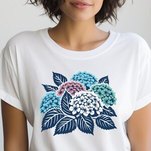 Hydrangea Shirt. Hydrangea Gift. Flower Shirt. Flower Gift. Floral Shirt. Floral Gift. Botanical Shirt. Botanical Gift. Garden Shirt