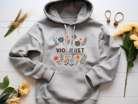 Violin Hoodie. Violinist Gift. Floral Hoodie. Flower Hoodie. Violin Sweatshirt. Music Hoodie. String Player Gift. Orchestra Hoodie #FC881