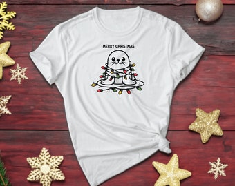 Seal T-shirt. Seal Tee. Winter Shirt. Holiday Shirt. Animal Shirt. Christmas Tee. Seal Lover Tee. Festive Shirt. Seal Clothing