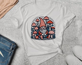 Garden Shirt. Garden Gift. Gnome T-shirt. Gnome Lover Gift. Gardening Tee. Toadstool Shirt. Mushroom Shirt. Plant Lover Tee #FC122