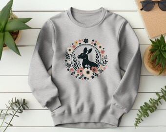 Kangaroo Sweater. Kangaroo Gift. Floral Sweater. Flower Crewneck. Animal Sweater. Animal Gift. Australia Sweater. Wildlife Crewneck