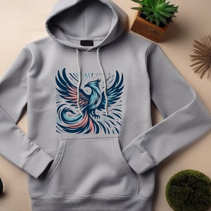 Phoenix Hoodie. Phoenix Gift. Phoenix Sweatshirt. Fantasy Hoodie. Fantasy Gift. Bird Lover Gift. Bird Lover Hoodie. Art Hoodie. Art Gift