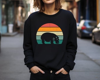 Hippo Sweater. Hippo Gift. Hippo Lover Gift. Hippo Crewneck. Animal Sweater. Animal Lover Gift. Hippopotamus Gift. Cute Hippo Sweater