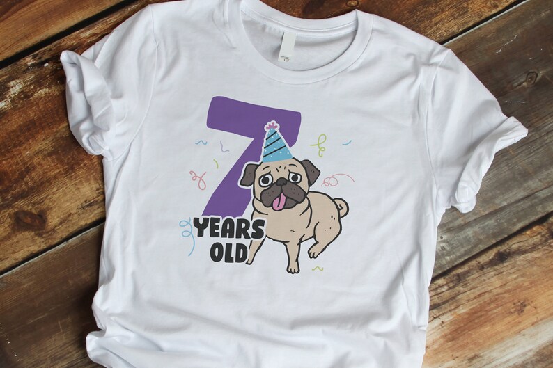 Download 7Th Birthday Svg Funny Pug Svg 7 Years Old Svg Birthday | Etsy