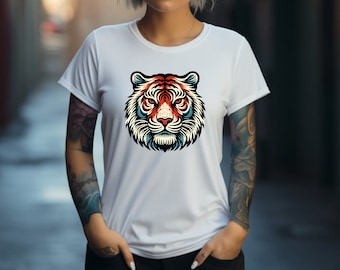 Tiger Shirt. Tiger Gift. Tiger T-shirt. Fierce Tiger Shirt. Bold Tiger Shirt. Abstract Tiger Shirt. Tiger Lover Gift. Animal Shirt