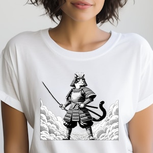 Samurai Cat Shirt. Cat Samurai Gift. Cat T-shirt. Samurai Shirt. Samurai Gift. Cat Lover Shirt. Cat Lover Gift. Warrior Cat Shirt