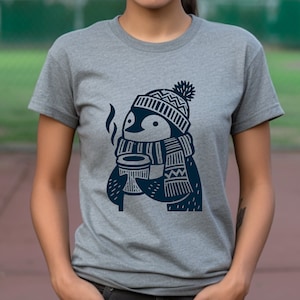 Penguin Shirt. Penguin Gift. Animal T-shirt. Penguin Java Tee. Coffee Lover Tee. Bird Shirt. Bird Lover Gift. Cute Penguin Tee #FC105