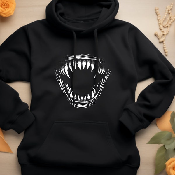 Vampire Hoodie. Goth Sweatshirt. Gothic Hoodie. Vampire Gift. Goth Style Hoodie. Dark Fashion. Creepy Hoodie. Horror Sweatshirt