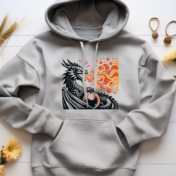 Dragon Hoodie. Dragon Gift. Fantasy Hoodie. Fantasy Gift. Mythical Creature. Fire Dragon Shirt. Bubble Gum Dragon. Dragon Sweatshirt