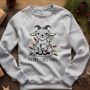 Goat Lover Sweater. Goat Lover Gift. Goat Crewneck. Funny Goat Gift. Christmas Goat. Festive Farm Wear. Winter Sweater. Animal Xmas Gift