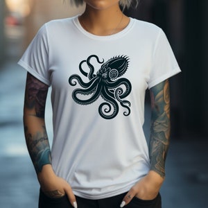Kraken Shirt. Kraken Gift. Octopus Shirt. Octopus Gift. Retro Shirt. Retro Gift. Sea Monster Shirt. Sea Monster Gift. Ocean Shirt