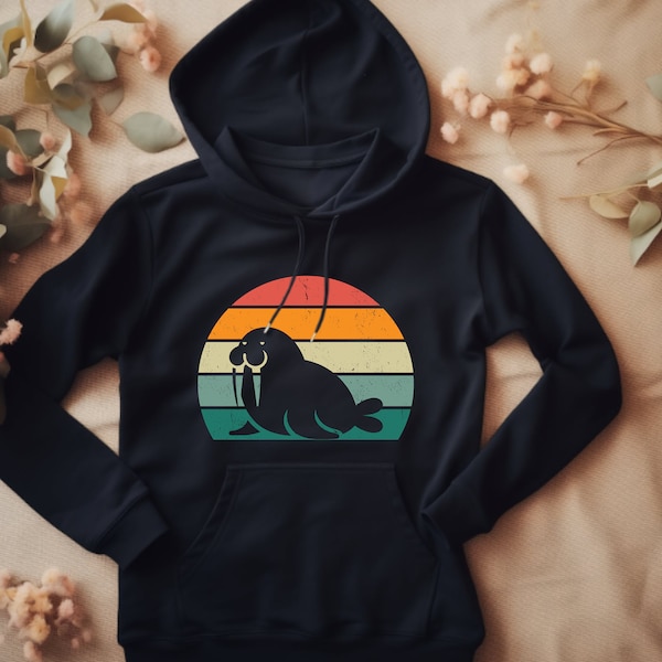 Walrus Hoodie. Walrus Gift. Walrus Sweatshirt. Sea Animal Gift. Ocean Lover Hoodie. Animal Hoodie. Animal Lover Gift. Walrus Lover Hoodie