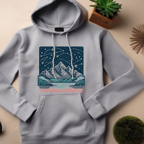 Astronomy Hoodie. Star Gazer Gift. Constellation Top. Mountain Hoodie. Stargazing Sweat. Astrology Gift. Outdoor Hoodie. Sky Watcher Top