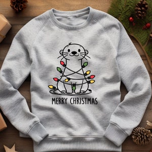 Otter Christmas. Christmas Gift. Otter Sweater. Otter Present. Animal Sweater. Animal Lover. Winter Sweater. Holiday Wear. Festive Sweater