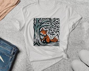 Forest Shirt. Forest Gift. Fox T-shirt. Fox Shirt. Fox Gift. Wild Animal Tee. Nature Lover Tee. Woodland Shirt. Woodland Tee