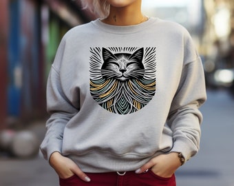 Cat Whiskers Sweater. Cat Lover Gift. Cat Owner Gift. Feline Sweater. Cat Mom Gift. Whiskers Sweatshirt. Pet Lover Gift. Kitty #FC233