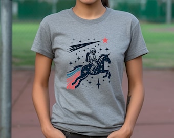 Astronaut Shirt. Space T-shirt. Galaxy Tee. Star Rider Shirt. Unicorn T-shirt. Astronaut Gift. Sci-fi T-shirt. Fantasy Tee