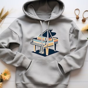 Piano Hoodie. Piano Gift. Piano Sweatshirt. Grand Piano Hoodie. Grand Piano Gift. Music Lover Hoodie. Music Lover Gift. Musician Hoodie