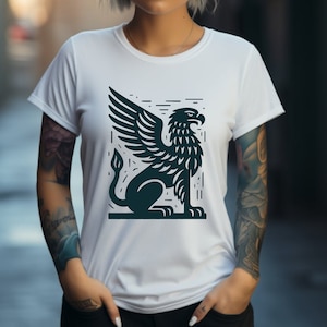 Griffin Shirt. Griffin Gift. Griffin T-shirt. Mythical Shirt. Mythical Gift. Fantasy Shirt. Fantasy Gift. Winged Griffin #FC555