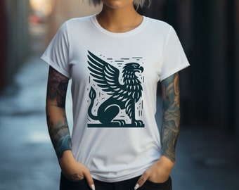 Griffin Shirt. Griffin Gift. Griffin T-shirt. Mythical Shirt. Mythical Gift. Fantasy Shirt. Fantasy Gift. Winged Griffin #FC555