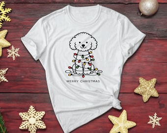 Camisa Bichón Frisé. Camiseta Bichón. Camiseta para amantes de los perros. Regalo para amantes de los perros. Camiseta de Navidad Bichon. Regalo de perro de Navidad. Camisa de Navidad para mascotas. Camiseta para perros navideña