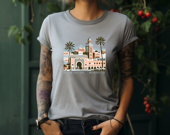 Marrakesh Shirt. Marrakesh Gift. Moroccan Shirt. Moroccan Gift. Skyline T-shirt. Architecture Shirt. Travel Shirt. Travel Gift