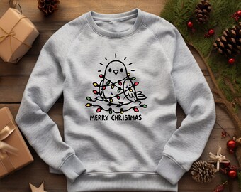 Pigeon Sweater. Pigeon Crewneck. Bird Lover Gift. Pigeon Gift. Holiday Sweater. Festive Sweatshirt. Xmas Bird Crew. Winter Sweater #FC522