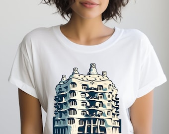Barcelona Shirt. Barcelona Gift. Architecture Shirt. Architecture Gift. Modernist Shirt. Travel Shirt. Travel Gift. Spain Shirt. #FC1012