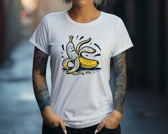Camisa de plátano. Regalo de camiseta de plátano. Camiseta divertida. Regalo de camiseta humorística. Camisa de comedia. Camiseta de risa. Divertida camiseta de frutas. Despegue la camisa. Camiseta deslizante