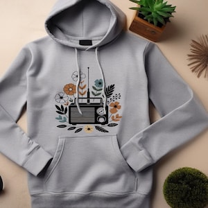 Ham Radio Hoodie. Ham Radio Gift. Floral Hoodie. Flower Hoodie. Amateur Radio. Radio Operator. Radio Sweatshirt. Ham Operator Gift #FC621